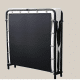 Folded Leisuit Foldaway Guest Bed Cot with steel frame and memory foam mattress for compact storage.